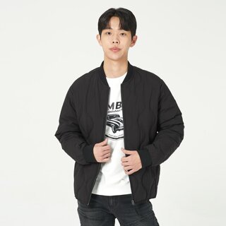 남성) 항아리 퀼팅 중경량 다운점퍼 AN4WWW703-BK