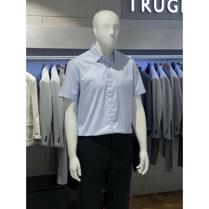 [트루젠] 트루젠 블루 스트라이프 면스판 반팔셔츠 2322RD073393 [P003570584]