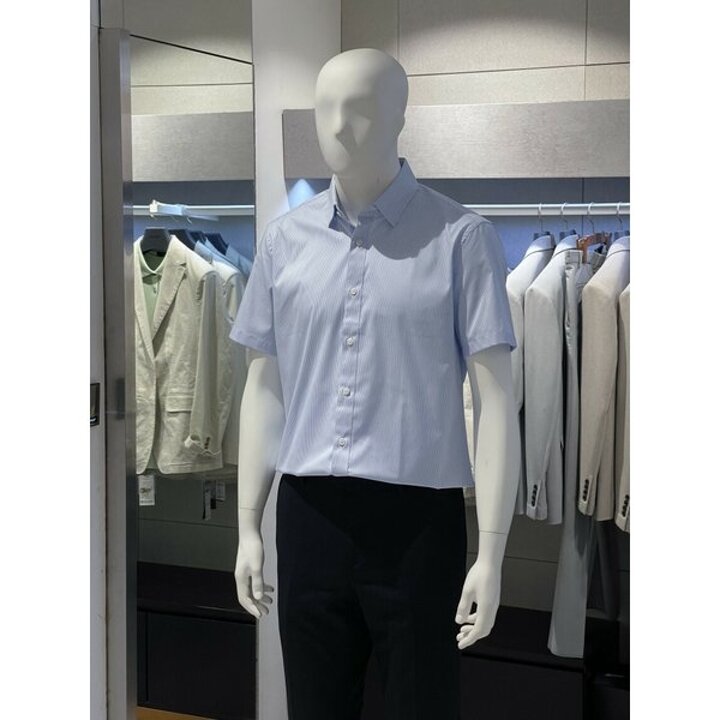 [트루젠] 트루젠 블루 스트라이프 면스판 반팔셔츠 2322RD073393 [P003570584]