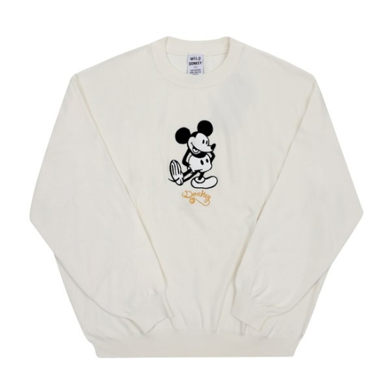 와일드동키 M-MICKEY ECRU 미키 공용 맨투맨
