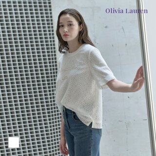 [올리비아로렌] 레이스 자수 티셔츠_VOCAS5F7341