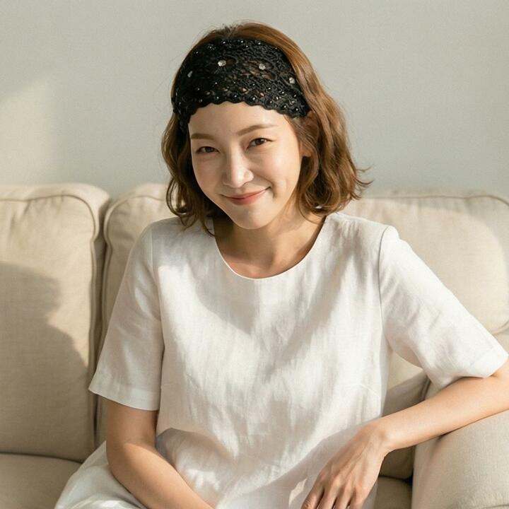 데이블링 비즈 헤어밴드 큐빅 비니 4종세트