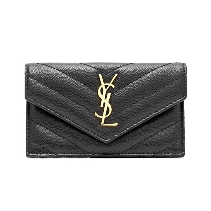라프리마 [SAINT LAURENT] 생로랑 캐비어 모노그램 카드지갑 612808-BOW01-1000