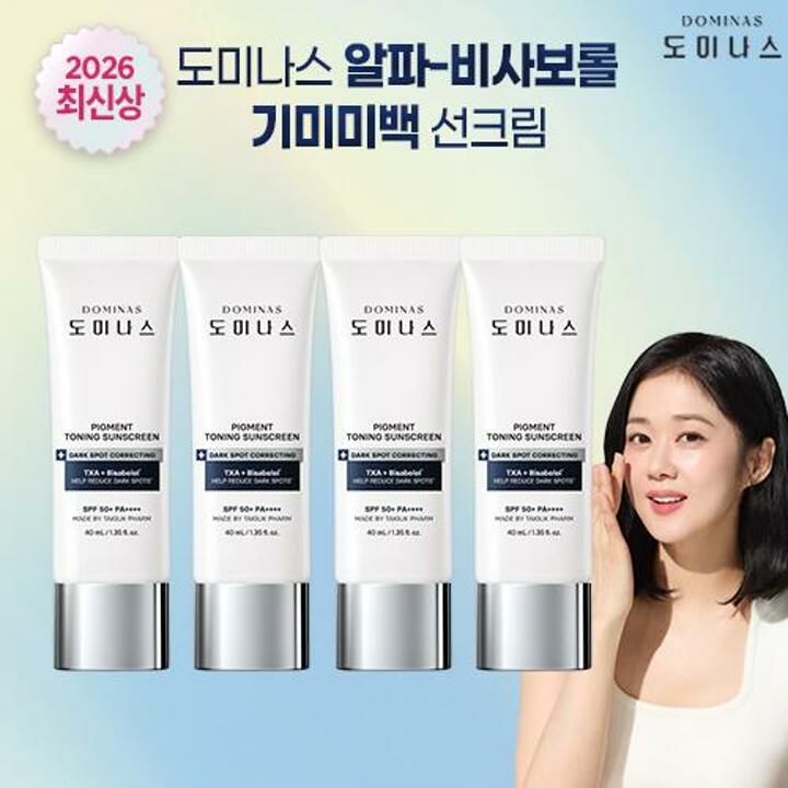 태극제약 도미나스 알파비사보롤 트라넥삼산 기미 케어 톤업 선크림 40ml 4개세트 