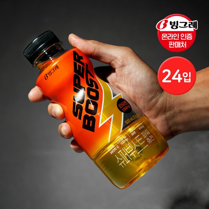 빙그레 슈퍼부스트 에너지드링크 파워충전 500ml 24개입 / 제로칼로리