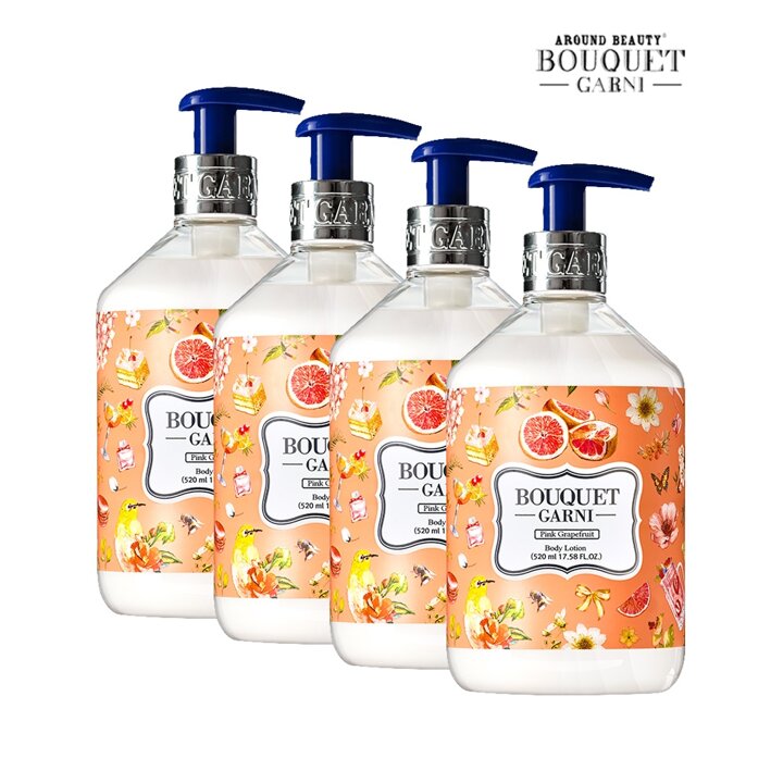 부케가르니 딥 퍼퓸 바디로션 핑크자몽향 520ml x4개