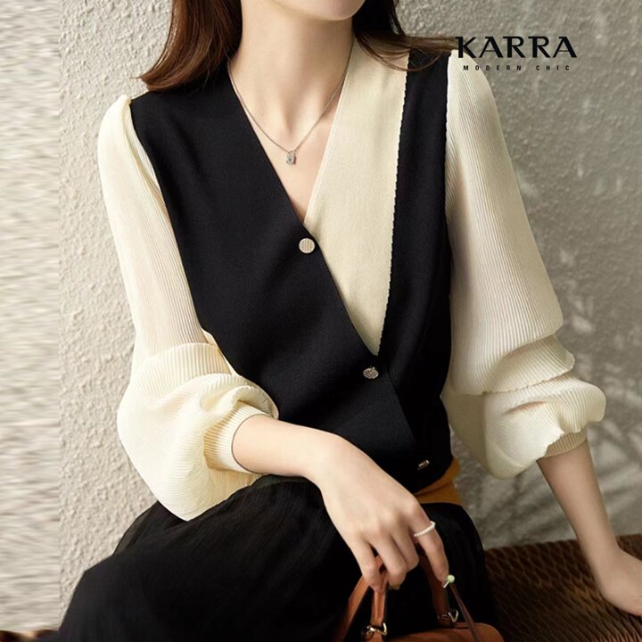KARRA 크로스버튼플리츠니트_A5S0022