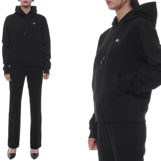 [버버리] 25FW 여성 EKD 자수 후드티셔츠 (8110966 BLACK 25F)