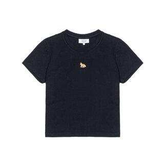 메종키츠네 여성 베이비폭스 크롭핏 티셔츠 블랙 PW00111KJ7026-P199