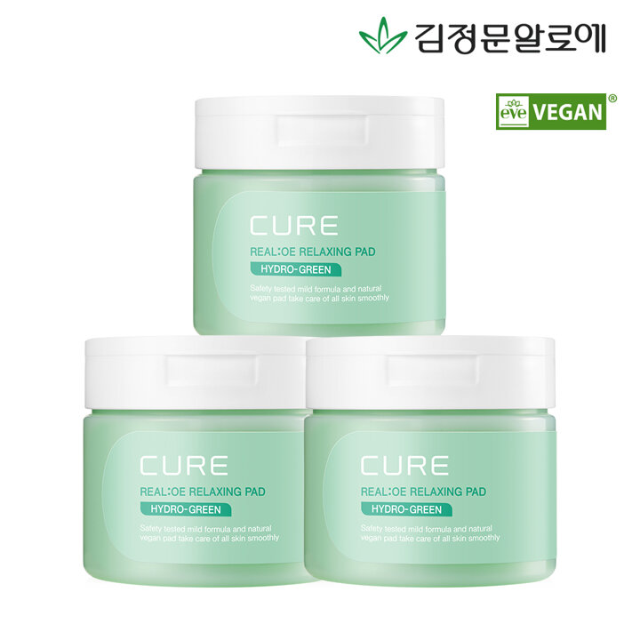 [김정문알로에] 큐어 피토그린 릴렉싱 토너패드 60매 3통