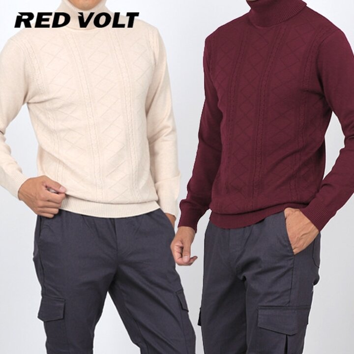 [RED VOLT] 레드볼트 남성용 꽈배기 니트 목폴라 긴팔티 Model NoE2-3M115