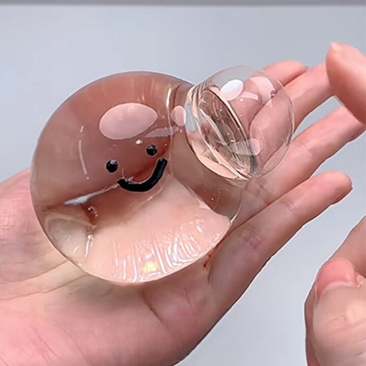 스마일 물방울 버블 말랑이 슬랑이 슬라임 주사기 덤