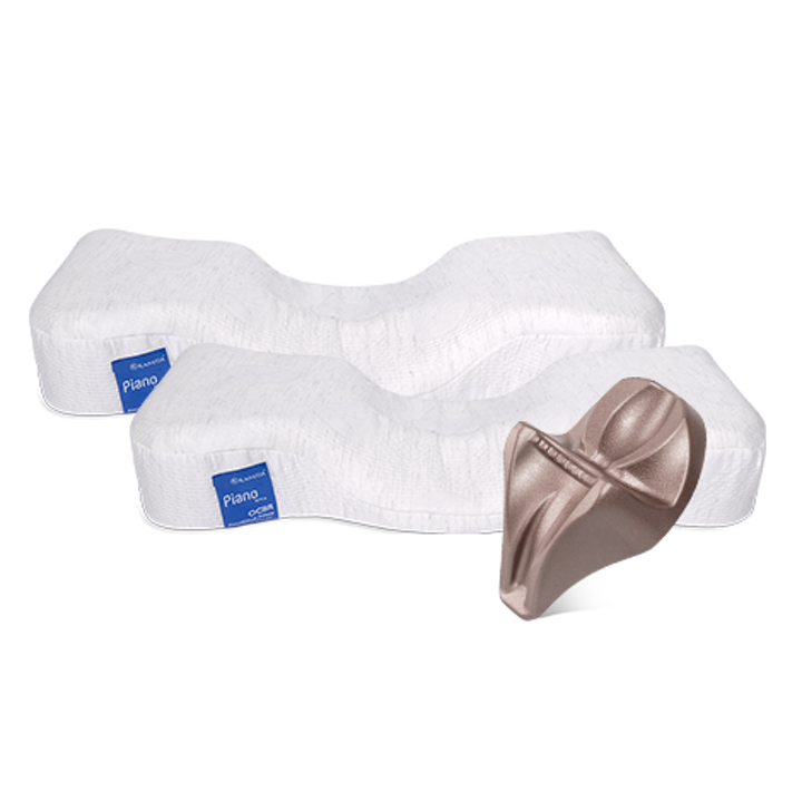(홈쇼핑단독) 가누다 블루라벨 피아노 베개 세트 (베개2개+머리냅+추가 뱀부화이트 겉커버 2장)