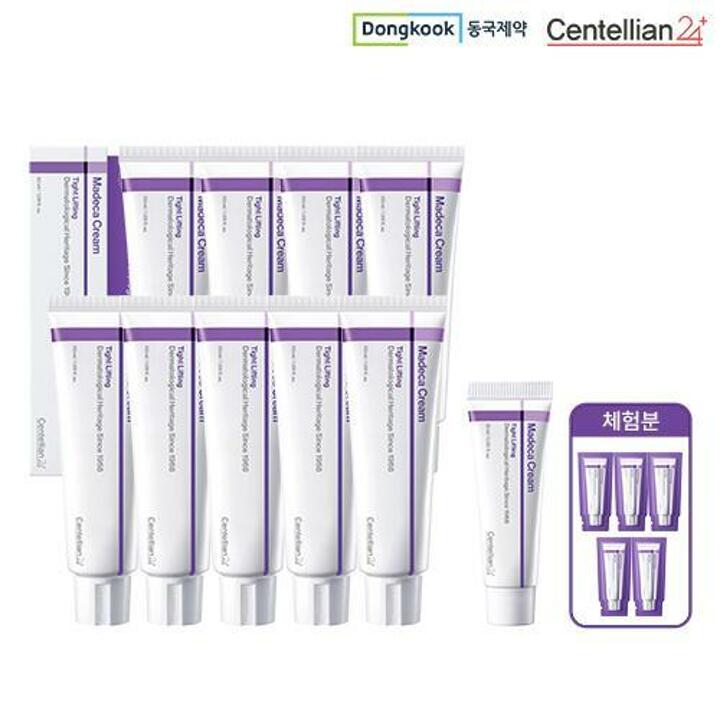 [최대용량] NEW 동국제약 마데카 크림 타이트 리프팅 (크림 50ml*9+15ml*1+여행용5매키트)