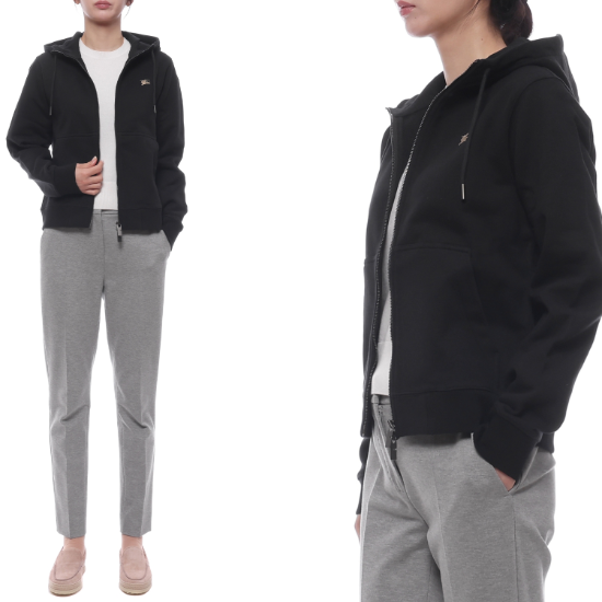 [버버리] 25FW 여성 EKD 자수 후드집업 (8111669 BLACK 25F)