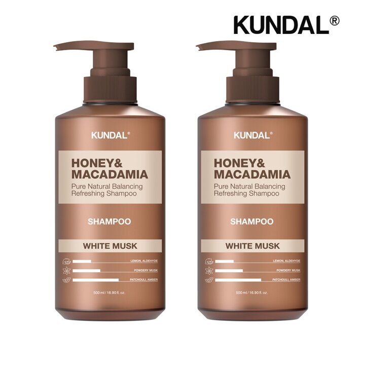 쿤달 허니 앤 마카다미아 네이처 샴푸 화이트머스크 500ml x2개