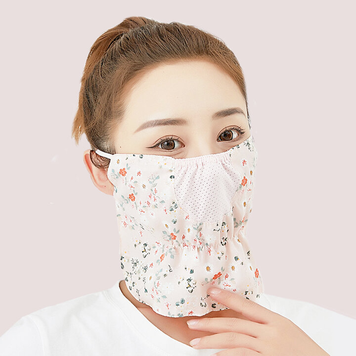 할인바이할인 [1+1] 숨쉬기 편한 햇빛차단 플라워 마스크 꽃무늬 패턴4종