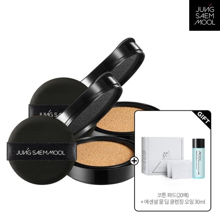 (신세계강남점)정샘물 에센셜 스킨 누더 쿠션 리필 2개(코튼패드 20매+클렌징오일 30ml)