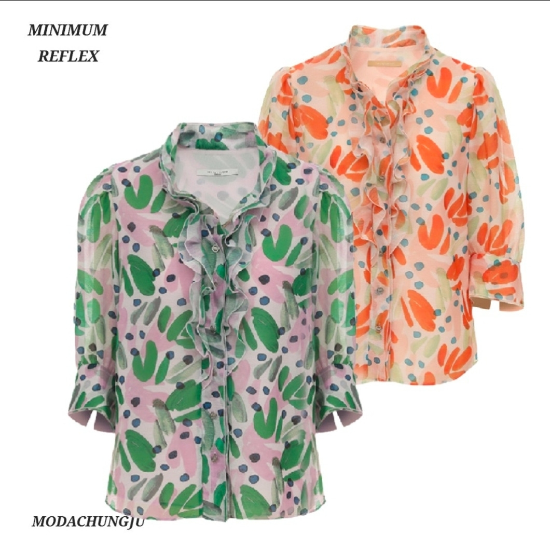 MD 패턴 러플 블라우스  MD MMZBAWB3040CJ
