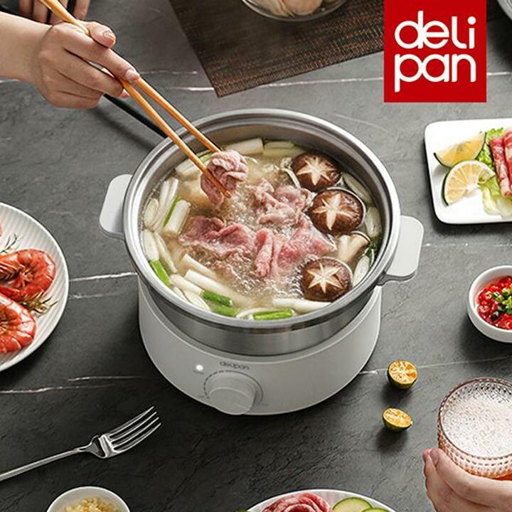 델리팬 용기분리형 멀티쿠커 전기냄비 전기찜기 전기그릴 핫플레이트 DEL-MC3