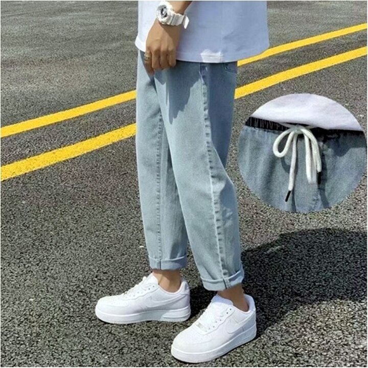 남자 캐주얼 허리밴딩 심플 9부 데님 청바지 OC-JEA-SWF7AA65