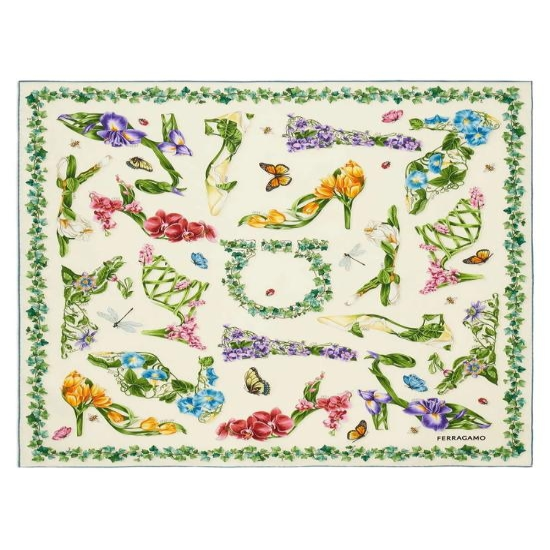 [해외배송] 26FW 살바토레 페라가모 머플러 스카프 310245 0795198 WHITE PATTER