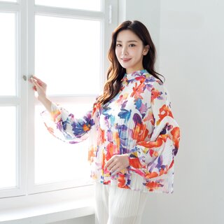 (99까지)로즈플라워플리츠블라우스