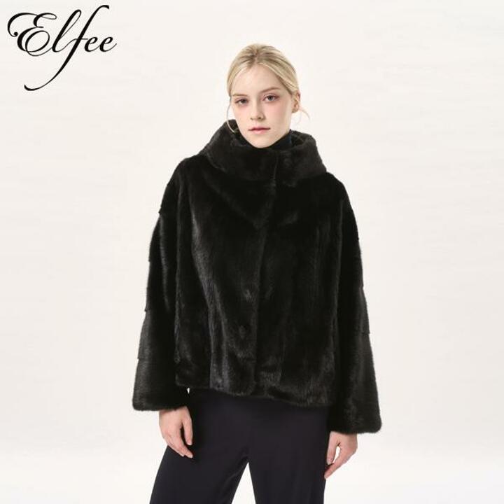 25FW  진도 엘페 휘메일 풀스킨 밍크 후드 재킷  - 블랙(EJ15)