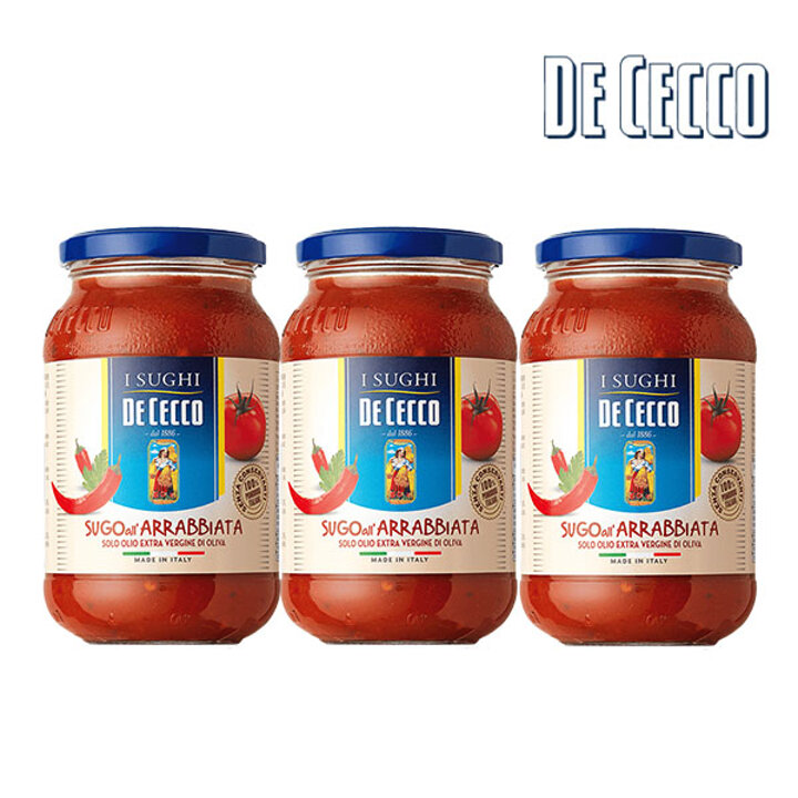 [보라티알] 데체코 아라비아따 토마토 소스 400g x 3개