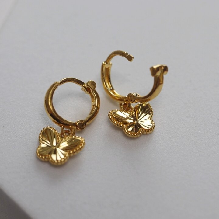 [가앤] 24k순금 블링 나비 원터치 귀걸이 3.75g