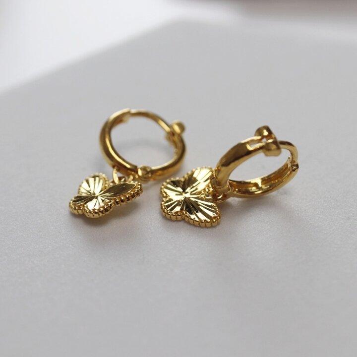 [가앤] 24k순금 블링 나비 원터치 귀걸이 3.75g