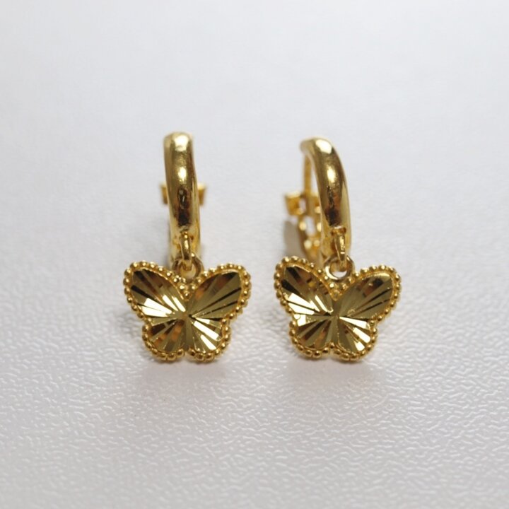 [가앤] 24k순금 블링 나비 원터치 귀걸이 3.75g