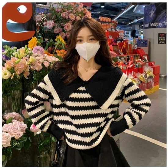 32136102-니트빅카라러블그린물결단가라블랙
