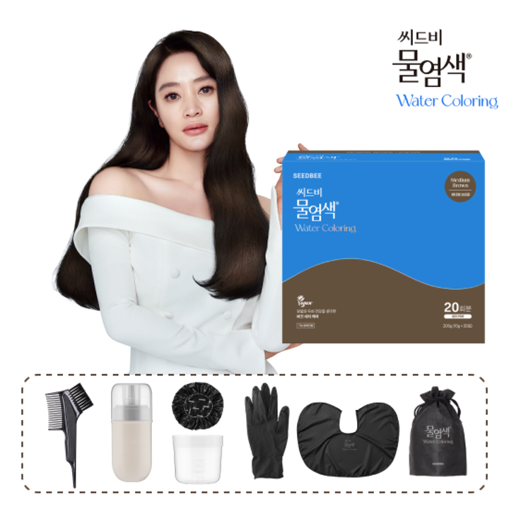 [방송]씨드비 물염색 20포 입문구성(염색제 20포+염색키트 1세트) 