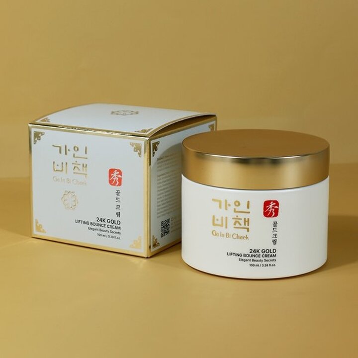 가인비책 수 24K골드 리프팅 바운스 크림 100ml /프리미엄 주름개선 미백 기능성 금가루 탄력