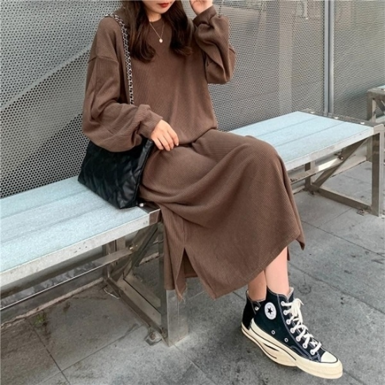 루즈핏 골지 데일리 원피스 LLD133 패턴 XL 반팔 박시19953194667501