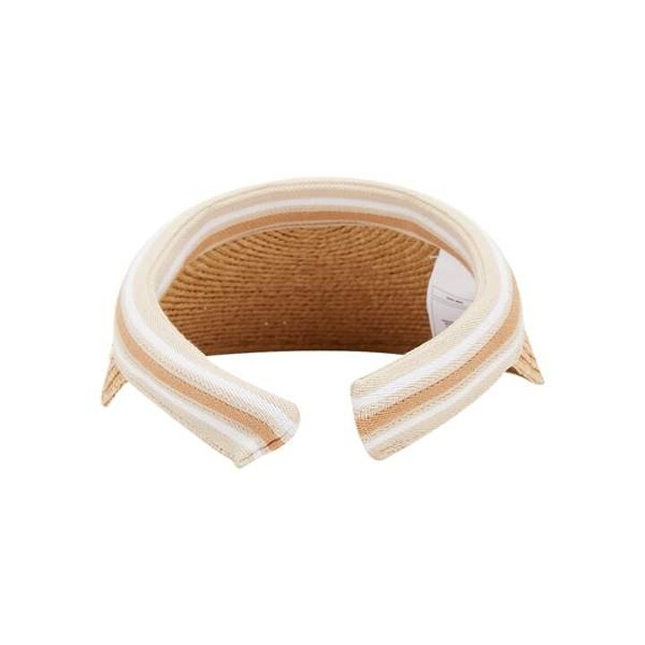 여성 비앙카 네추럴/누가 스트라이프 바이저햇 HAT50265 Natural Nougat Stripe