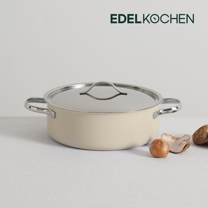 [에델코첸] 통3중 클래식L 전골냄비 24cm (아이보리)