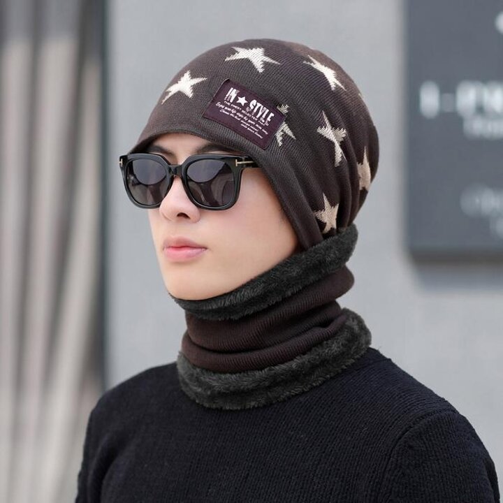 비니모자넥워머비니세트(브라운)(남성용)비니목토시세트비니