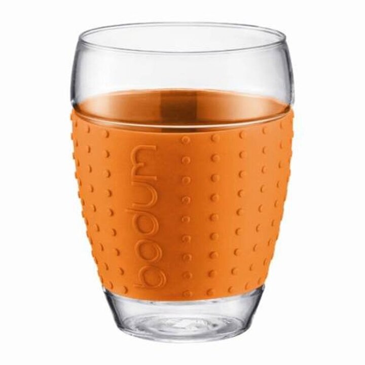 파비나 글라스 컵(오렌지) 0.45L 2p