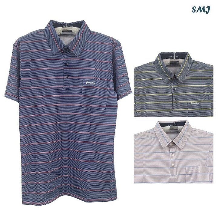 SMJ1788 남자 반팔 카라 티셔츠 스판 중년남성 반팔티