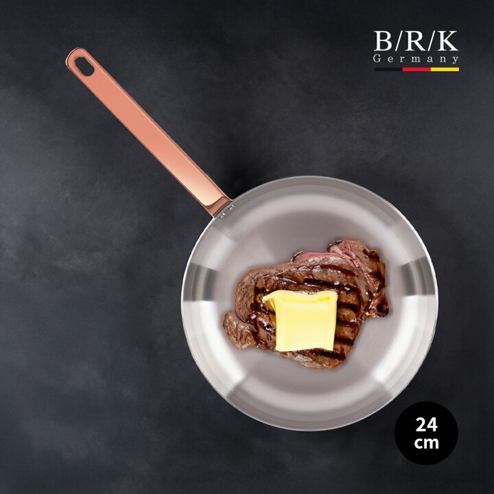 [BRK] 로즈골드 통5중 스테인리스 스틸 후라이팬 24cm