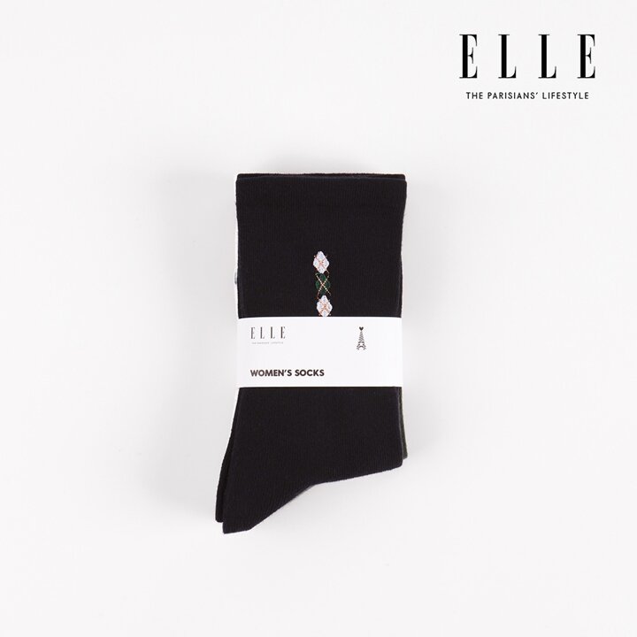 엘르 미니 아가일 장목 양말 3팩(PACK)