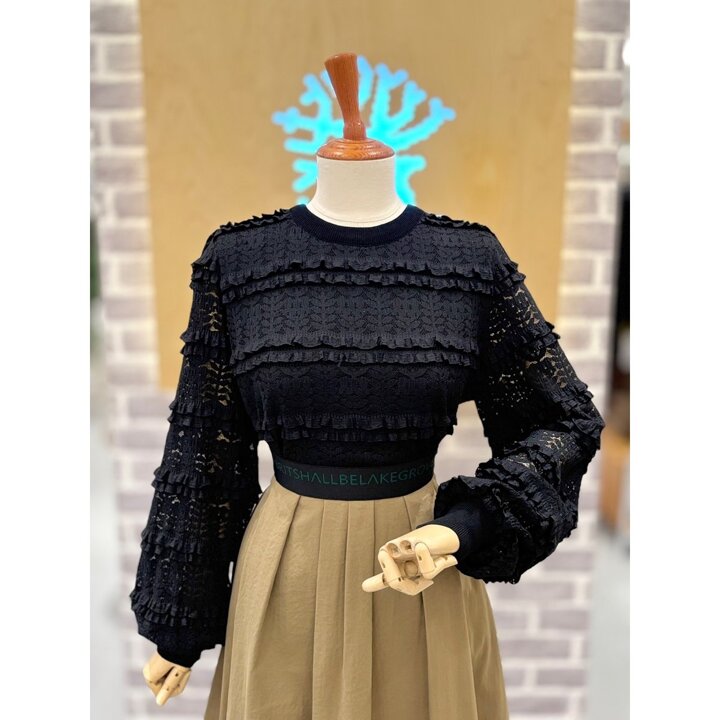 (신세계마산점)레이스 니트배색 블라우스 (LC31F5BL508X)