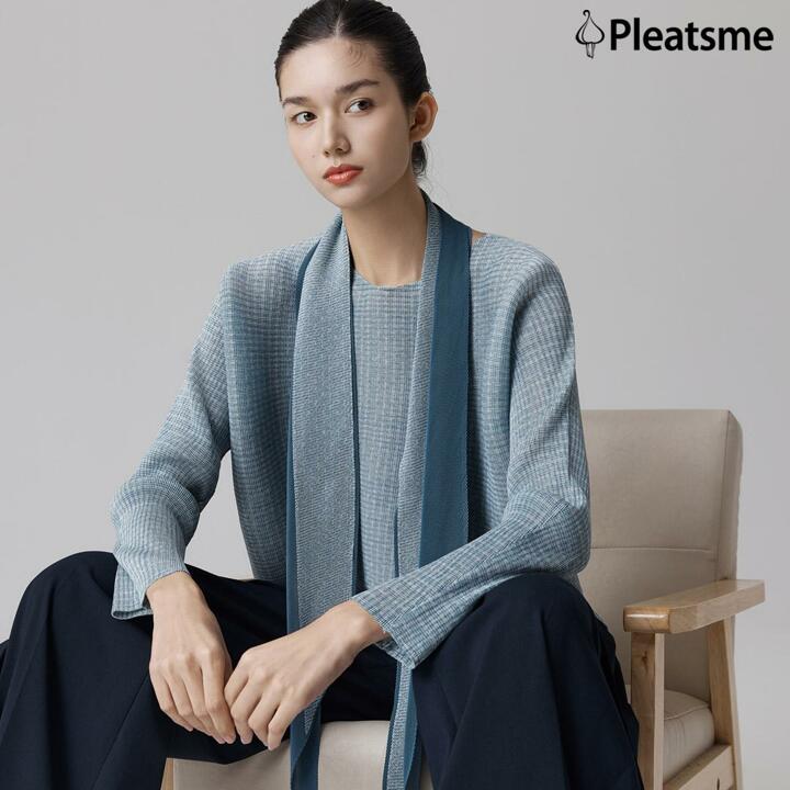 최신상 26FW 플리츠미 시그니처 스카프 블라우스
