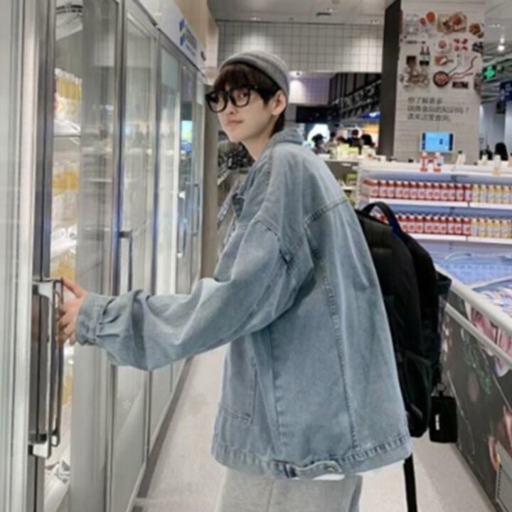 [옷자락] 남자 오버핏 루즈핏 워싱 데님 캐주얼 봄가을 간절기 코디 청자켓