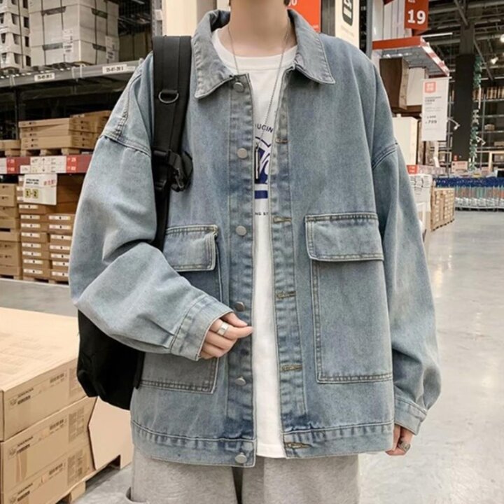 [옷자락] 남자 오버핏 루즈핏 워싱 데님 캐주얼 봄가을 간절기 코디 청자켓