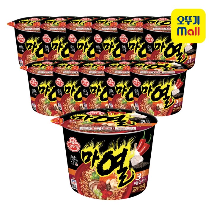 [본사직영] 오뚜기 마열라면 용기 105g 12개