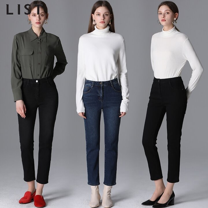 [리스트(LIST)] 솔리드 스트레이트 데님 팬츠 (택가격:158000원)