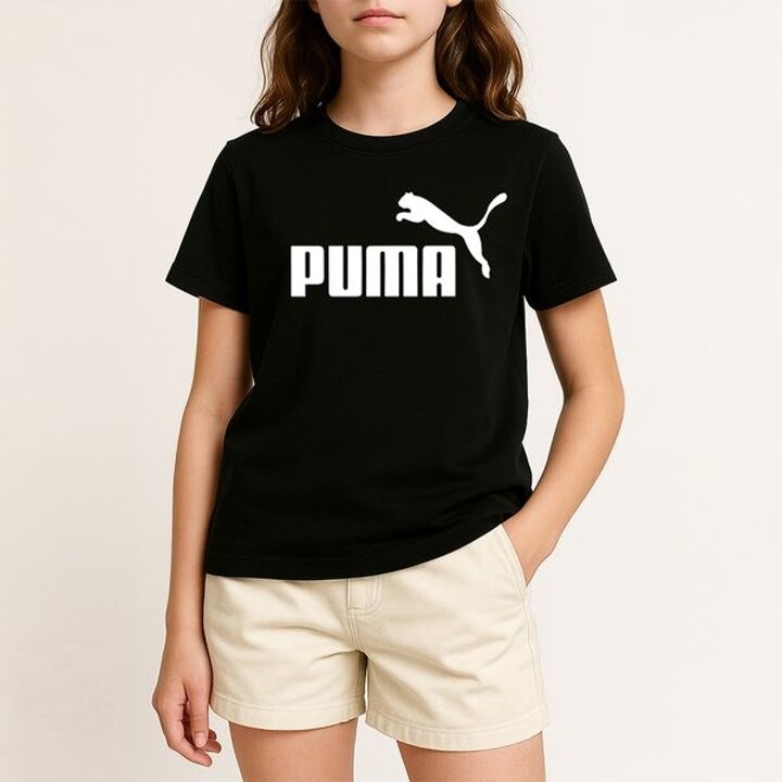 [하프클럽/푸마] PUMA 에센셜 로고 G 여성 여아 주니어 반팔티 블랙 587029 01
